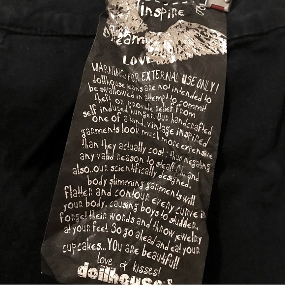 ⭐️NEW Sexy Sequin Womens Dollhouse 5 Small Black Embellished Luxe Denim Pants - Picture 5 of 11